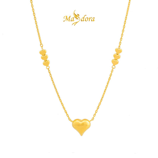 MASDORA 916 Gold Necklace Rantai Leher Emas ~ Triple Love Choker (EMAS 916/22K)