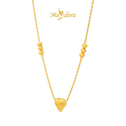 MASDORA 916 Gold Necklace Rantai Leher Emas ~ Triple Love Choker (EMAS 916/22K)