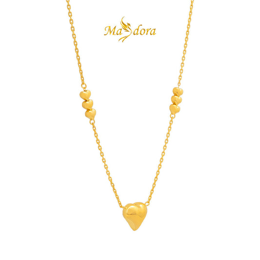 MASDORA 916 Gold Necklace Rantai Leher Emas ~ Triple Love Choker (EMAS 916/22K)