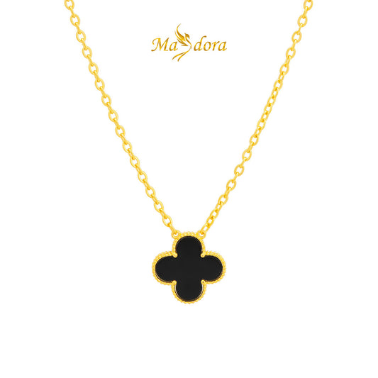 MASDORA 916 Gold Necklace Rantai Leher Emas ~ Clover - XL (EMAS 916/22K)