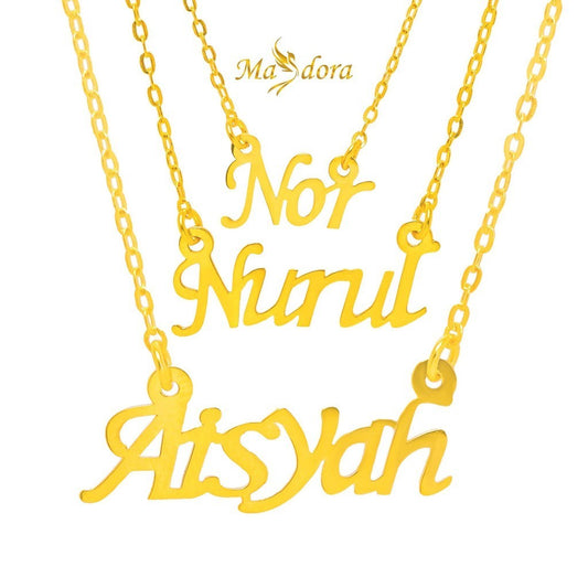 MASDORA 916 Gold Necklace Rantai Leher Emas ~ Name After You 916 (EMAS 916/22K)