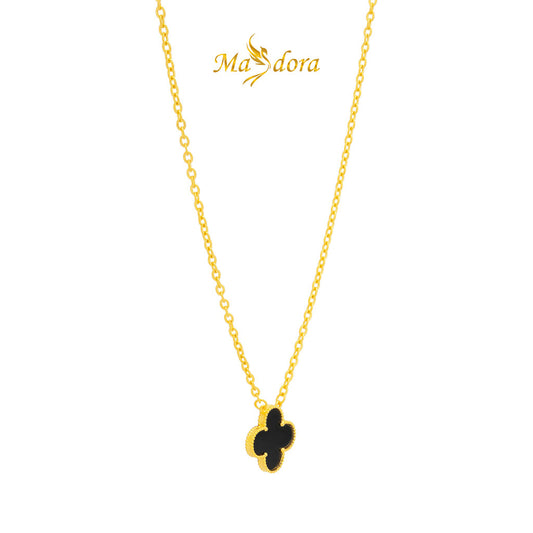 MASDORA 916 Gold Necklace Rantai Leher Emas ~ Clover - XL (EMAS 916/22K)