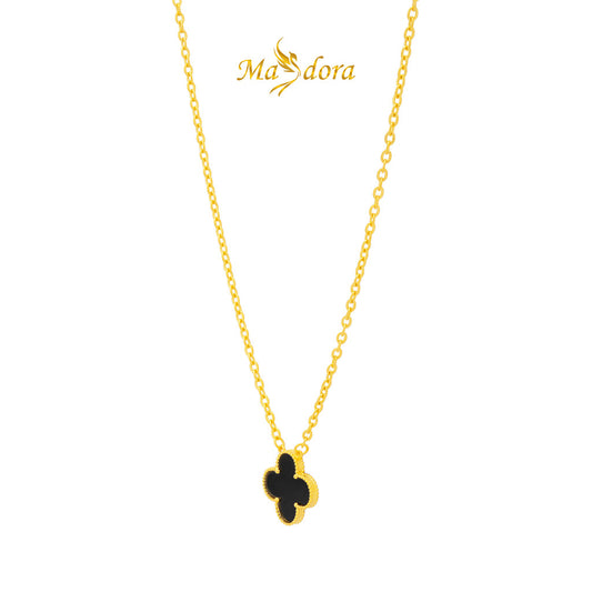 MASDORA 916 Gold Necklace Rantai Leher Emas ~ Clover - XL (EMAS 916/22K)