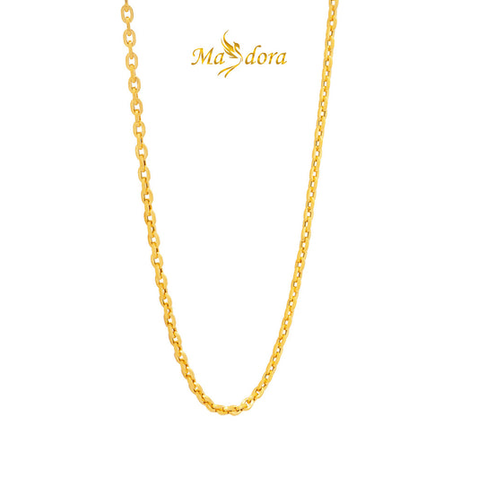 MASDORA 916 Gold Necklace Rantai Leher Emas ~ Sauh Hollow High Polished Necklace(EMAS 916/22K)