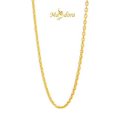 MASDORA 916 Gold Necklace Rantai Leher Emas ~ Sauh Hollow High Polished Necklace(EMAS 916/22K)