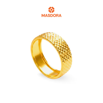 MASDORA 916 Gold Ring Rings Cincin Emas ~ CBR Golden Diamond Cut 6mm (EMAS 916/22K)