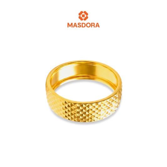 MASDORA 916 Gold Ring Rings Cincin Emas ~ CBR Golden Diamond Cut 6mm (EMAS 916/22K)