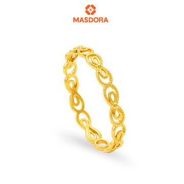MASDORA 916 Gold Ring Rings Cincin Emas ~ Golden Curved Ribbon Band (EMAS 916/22K)