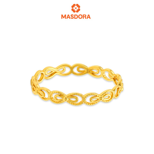 MASDORA 916 Gold Ring Rings Cincin Emas ~ Golden Curved Ribbon Band (EMAS 916/22K)