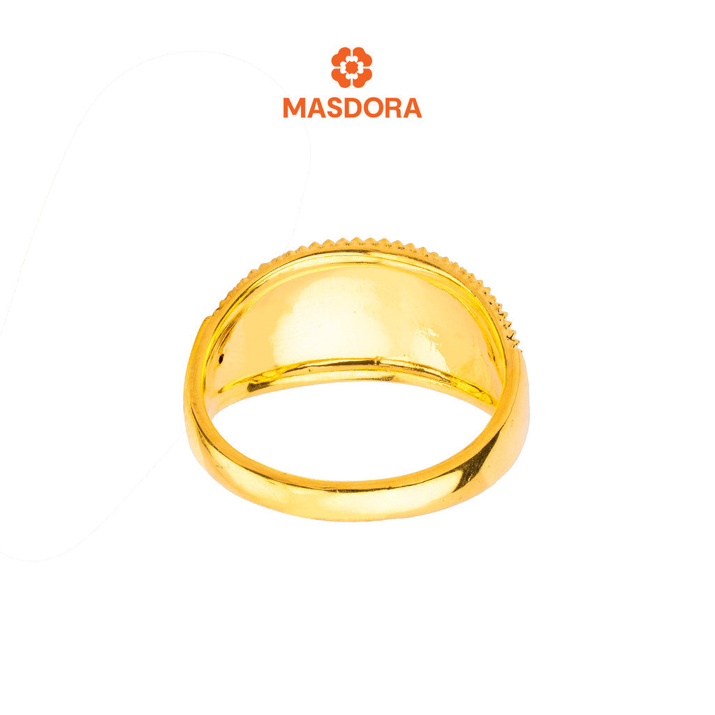 MASDORA 916 Gold Ring Rings Cincin Emas ~ HG Oro Diamond Glitz (13mm) (EMAS 916/22K)