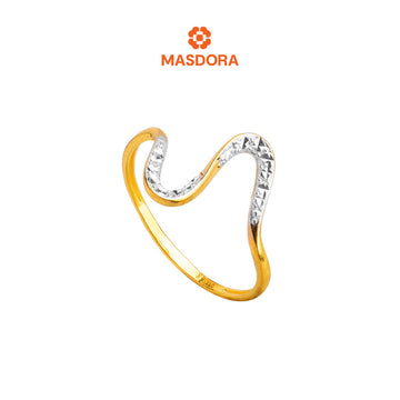 MASDORA 916 Gold Ring Rings Cincin Emas ~ Duotone Mini Elegant Sway (EMAS 916/22K)