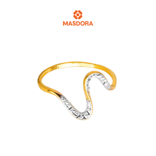 MASDORA 916 Gold Ring Rings Cincin Emas ~ Duotone Mini Elegant Sway (EMAS 916/22K)