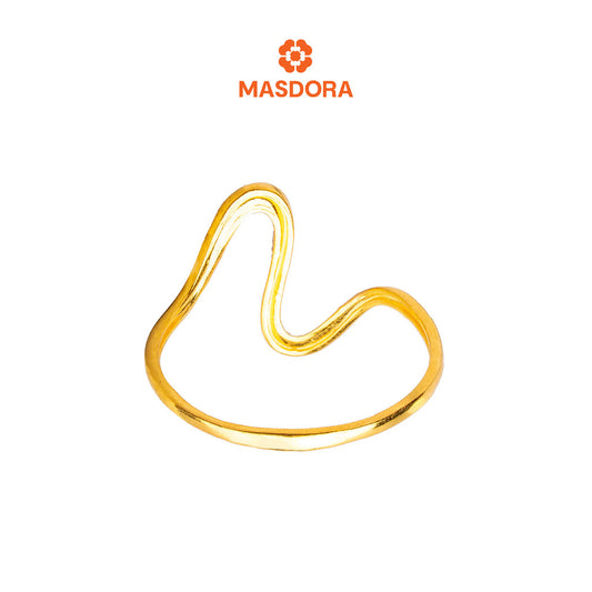 MASDORA 916 Gold Ring Rings Cincin Emas ~ Duotone Mini Elegant Sway (EMAS 916/22K)