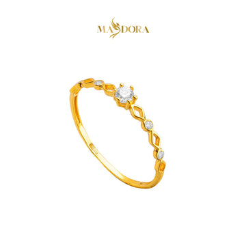 MASDORA 916 Gold Ring Rings Cincin Emas ~ Sparkling Rhombic Solitaire (EMAS 916/22K)