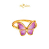 MASDORA 999 Gold Ring Rings Cincin Emas ~ Violet Glittery Butterfly (EMAS 999/24K)