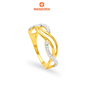 MASDORA 916 Gold Ring Rings Cincin Emas ~ Duotone Vein New Fashion (EMAS 916/22K)