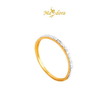MASDORA 916 Gold Ring Rings Cincin Emas ~ Duotone Zircon Diamond Cut (EMAS 916/22K)