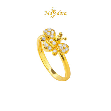 MASDORA 916 Gold Ring Rings Cincin Emas ~ Sparkling Honey Bee (EMAS 916/22K)
