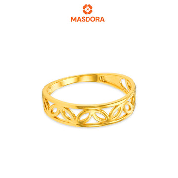 MASDORA 916 Gold Ring Rings Cincin Emas ~ Golden Frame Leaves (EMAS 916/22K)