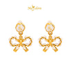 MASDORA 999 Gold Earring Earrings Emas ~ Dangling White Sugary Pretzel (EMAS 999/24K)