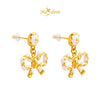 MASDORA 999 Gold Earring Earrings Emas ~ Dangling White Sugary Pretzel (EMAS 999/24K)