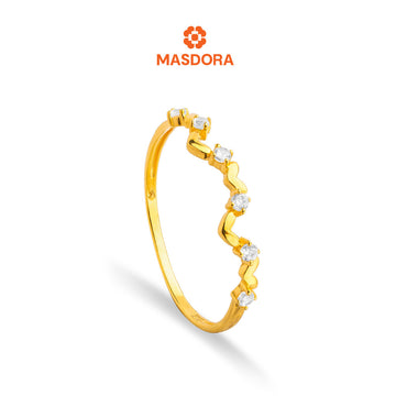 MASDORA 916 Gold Ring Rings Cincin Emas ~ Sparkling Luminous Hearts (EMAS 916/22K)
