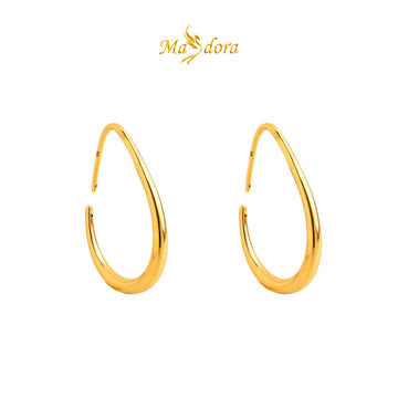 MASDORA 999 Gold Earring Earrings Emas ~ Golden Droplets (EMAS 999/24K)