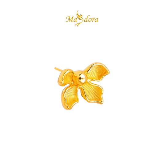 MASDORA 999 Gold Earring Earrings Emas ~ Golden Butterfly Flower (EMAS 999/24K)
