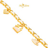 MASDORA 999 Gold Bracelet Rantai Tangan Emas ~ Galaxy Fegaro Twee Dangles Edition (EMAS 999/24K)