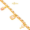 MASDORA 999 Gold Bracelet Rantai Tangan Emas ~ Galaxy Fegaro Twee Dangles Edition (EMAS 999/24K)