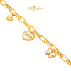 MASDORA 999 Gold Bracelet Rantai Tangan Emas ~ Galaxy Fegaro Twee Dangles Edition (EMAS 999/24K)