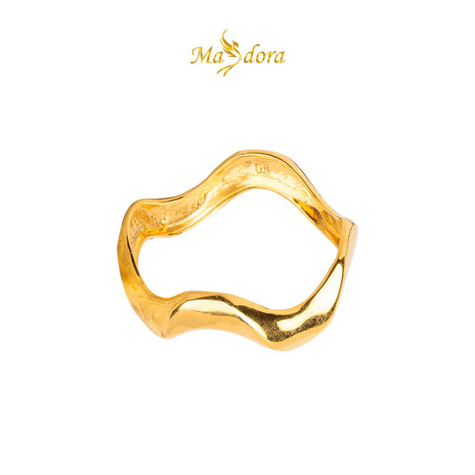 MASDORA 916 Ring Rings Cincin ~ High Polished Golden Swirl (EMAS 916/22K)