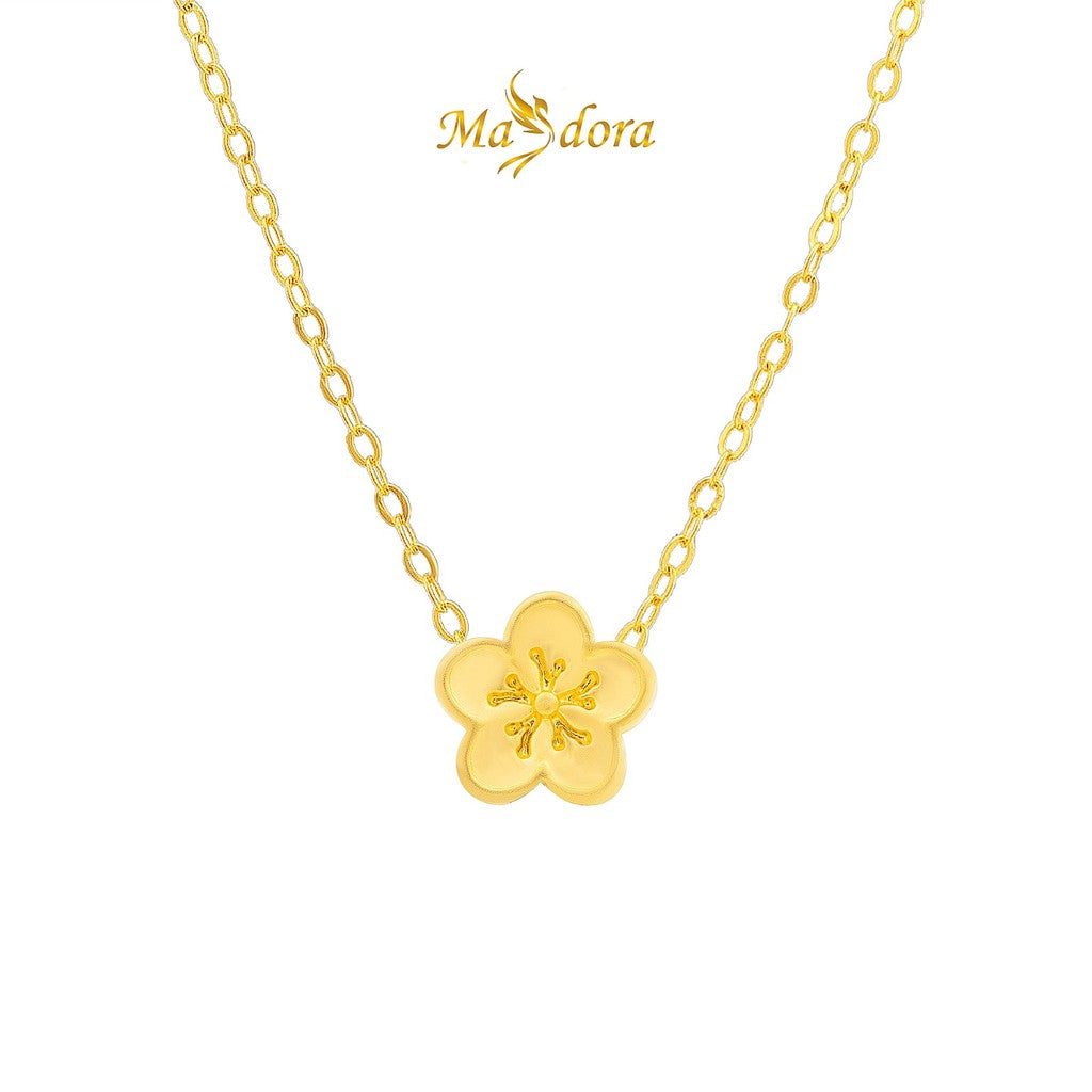MASDORA 999 Gold Pendant Loket Emas ~ Mini Sakura (EMAS 999/24K) -- FREE 925 SILVER NECKLACE!