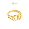 MASDORA 999 Gold Ring Rings Cincin Emas ~ Golden Matte Interlink (EMAS 999/24K)