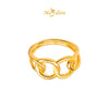 MASDORA 999 Gold Ring Rings Cincin Emas ~ Golden Matte Interlink (EMAS 999/24K)
