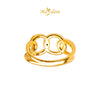 MASDORA 999 Gold Ring Rings Cincin Emas ~ Golden Matte Interlink (EMAS 999/24K)
