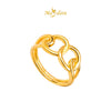 MASDORA 999 Gold Ring Rings Cincin Emas ~ Golden Matte Interlink (EMAS 999/24K)