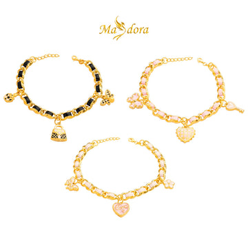 MASDORA 999 Gold Bracelet Rantai Tangan Emas ~ Galaxy Fegaro Charme (EMAS 999/24K)