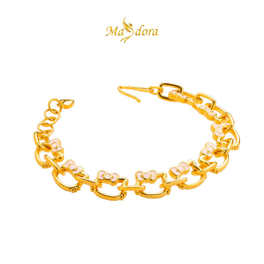 MASDORA 999 Gold Bracelet Rantai Tangan Emas ~ Kitty Bow Edition (EMAS 999/24K)