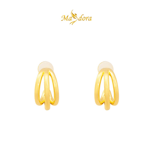 MASDORA 999 Gold Earring Earrings Subang Emas ~ Golden Snowdrop Petal (EMAS 999/24K)