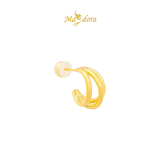 MASDORA 999 Gold Earring Earrings Subang Emas ~ Golden Snowdrop Petal (EMAS 999/24K)