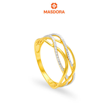 MASDORA 916 Gold Ring Cincin Emas ~ Duotone Infinite Ties (EMAS 916/22K)