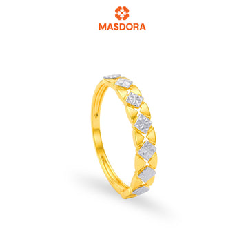 MASDORA 916 Gold Ring Cincin Emas ~Duotone Diamond Scallop (EMAS 916/22K)