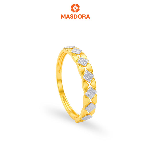 MASDORA 916 Gold Ring Cincin Emas ~Duotone Diamond Scallop (EMAS 916/22K)