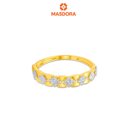 MASDORA 916 Gold Ring Cincin Emas ~Duotone Diamond Scallop (EMAS 916/22K)