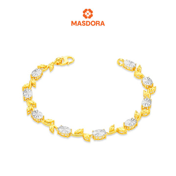 MASDORA 916 Gold Bracelet Rantai Tangan Emas ~ Duotone Roses Stalks (EMAS 916/22K)