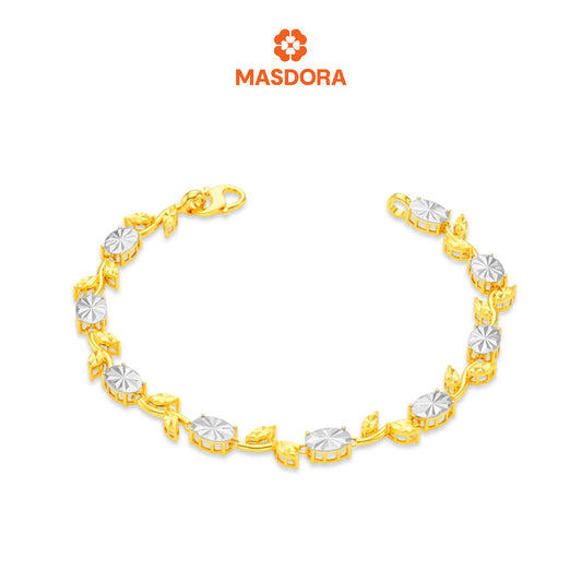 MASDORA 916 Gold Bracelet Rantai Tangan Emas ~ Duotone Roses Stalks (EMAS 916/22K)