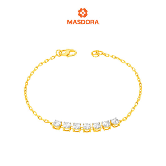 MASDORA 916 Gold Bracelet Rantai Tangan Emas ~ Duotone Centered Tennis (EMAS 916/22K)