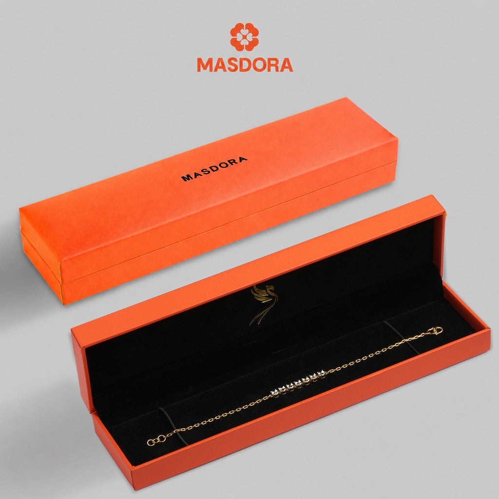 MASDORA 916 Gold Bracelet Rantai Tangan Emas ~ Duotone Centered Tennis (EMAS 916/22K)