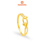 MASDORA 916 Gold Ring Rings Cincin Emas ~ Golden Flirty Hearts (EMAS 916/22K)
